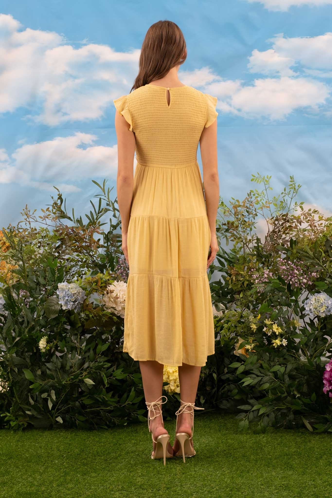 Golden Glow Midi Dress