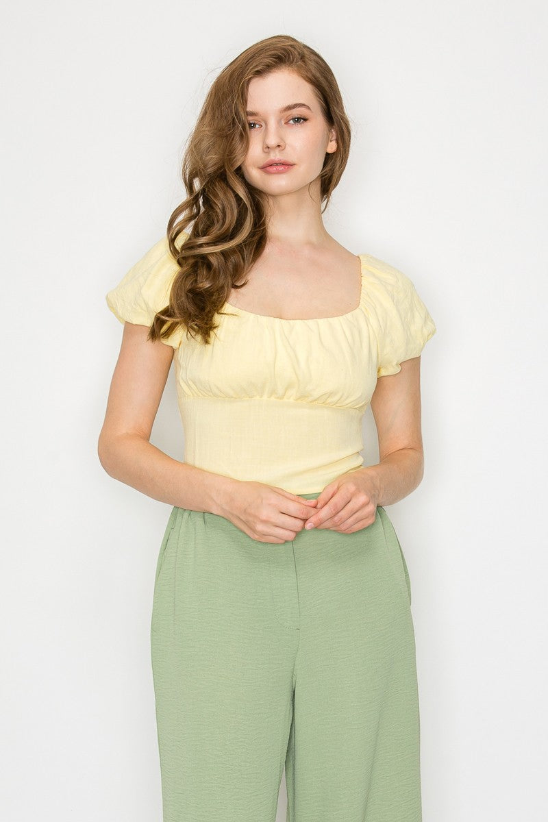 Lemon Drop Puff Top